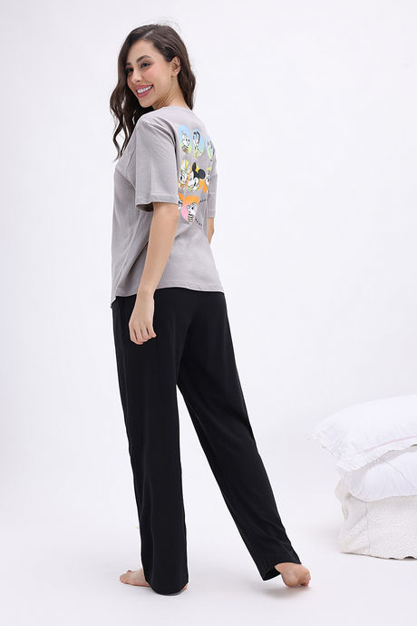 Zivame Disney Knit Cotton Loungewear Set - Black Beauty — image 5
